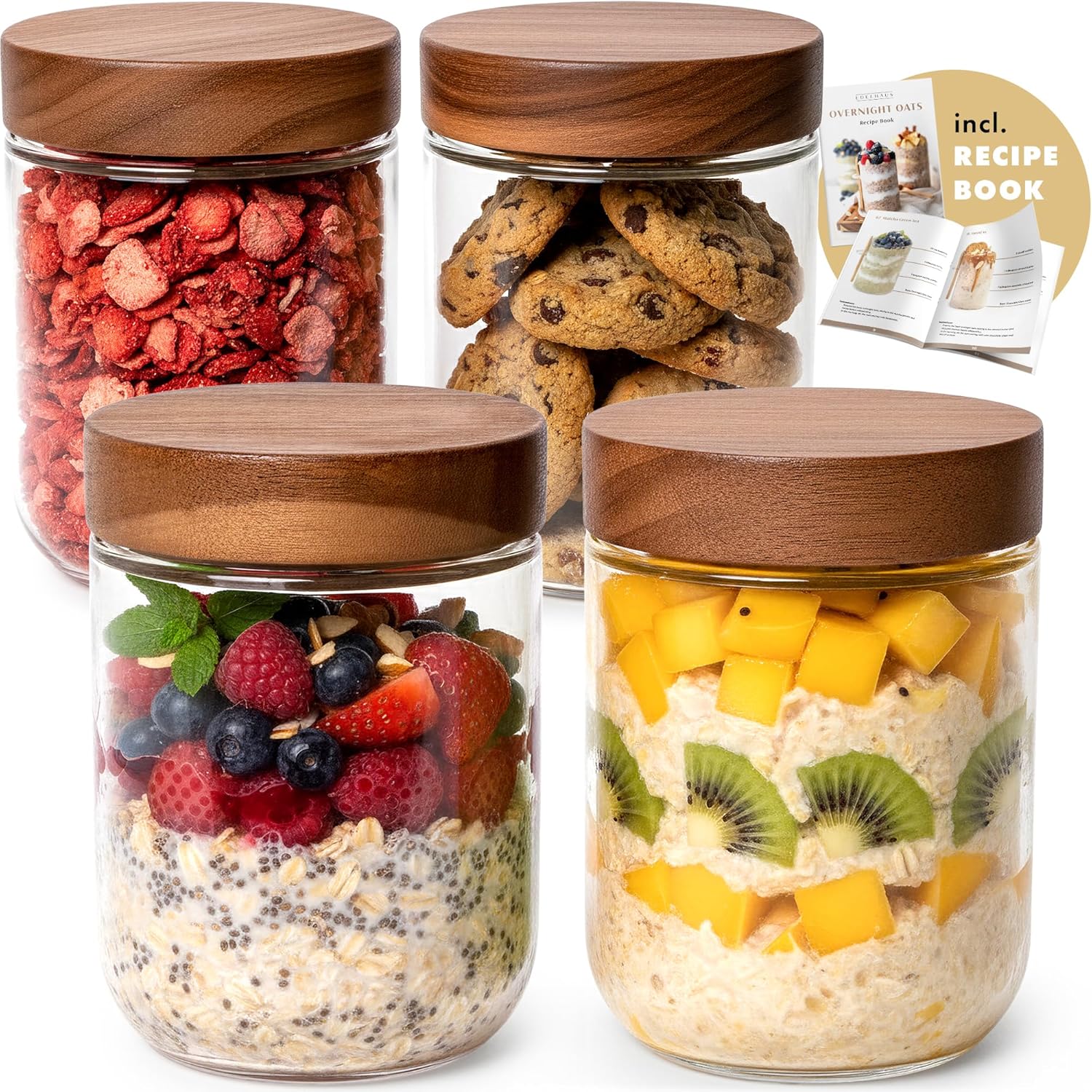 Food X - Overnight Oats Containers with Lids Acacia