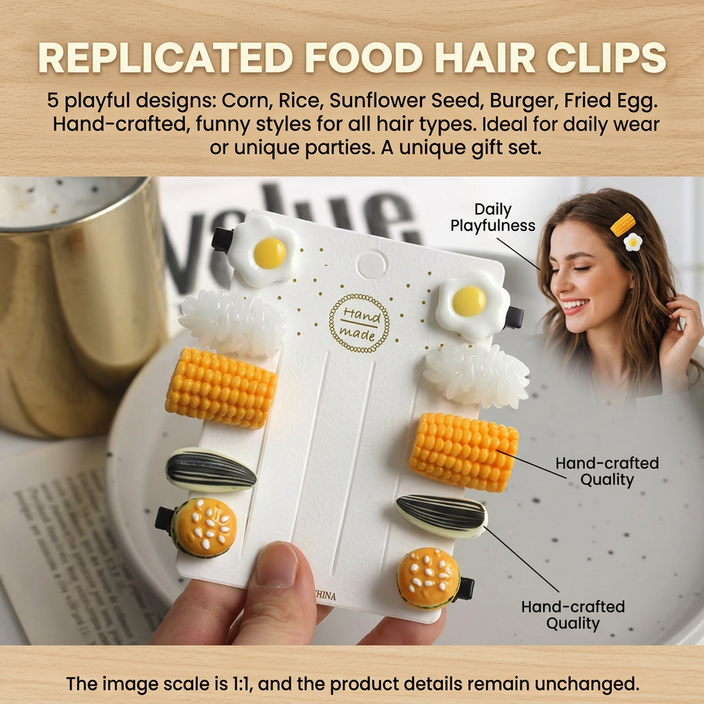 Mini Food Hair Clips Set Reali - Food Snacks Wholesale incelemesi ve fiyatı