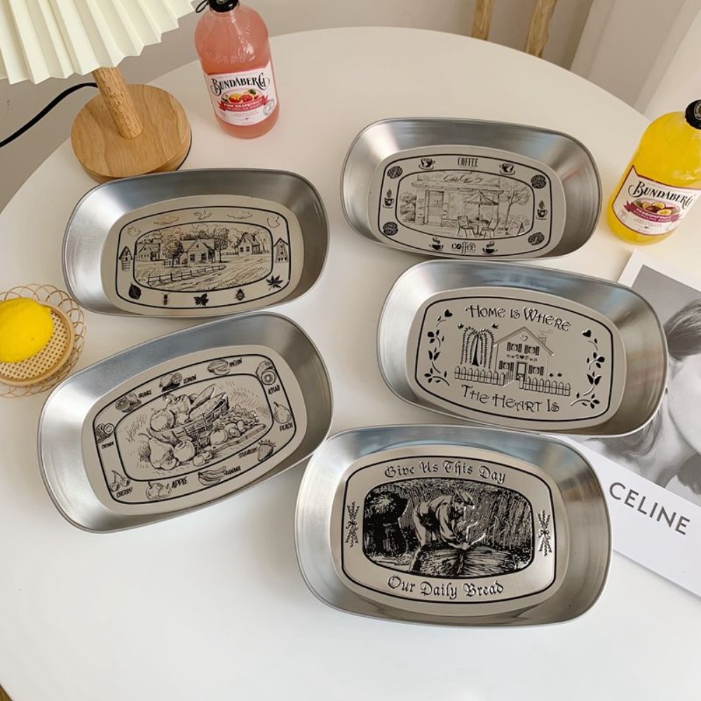 2PCS Vintage American Tin Tray - Food And Snacks For Picnic incelemesi ve fiyatı
