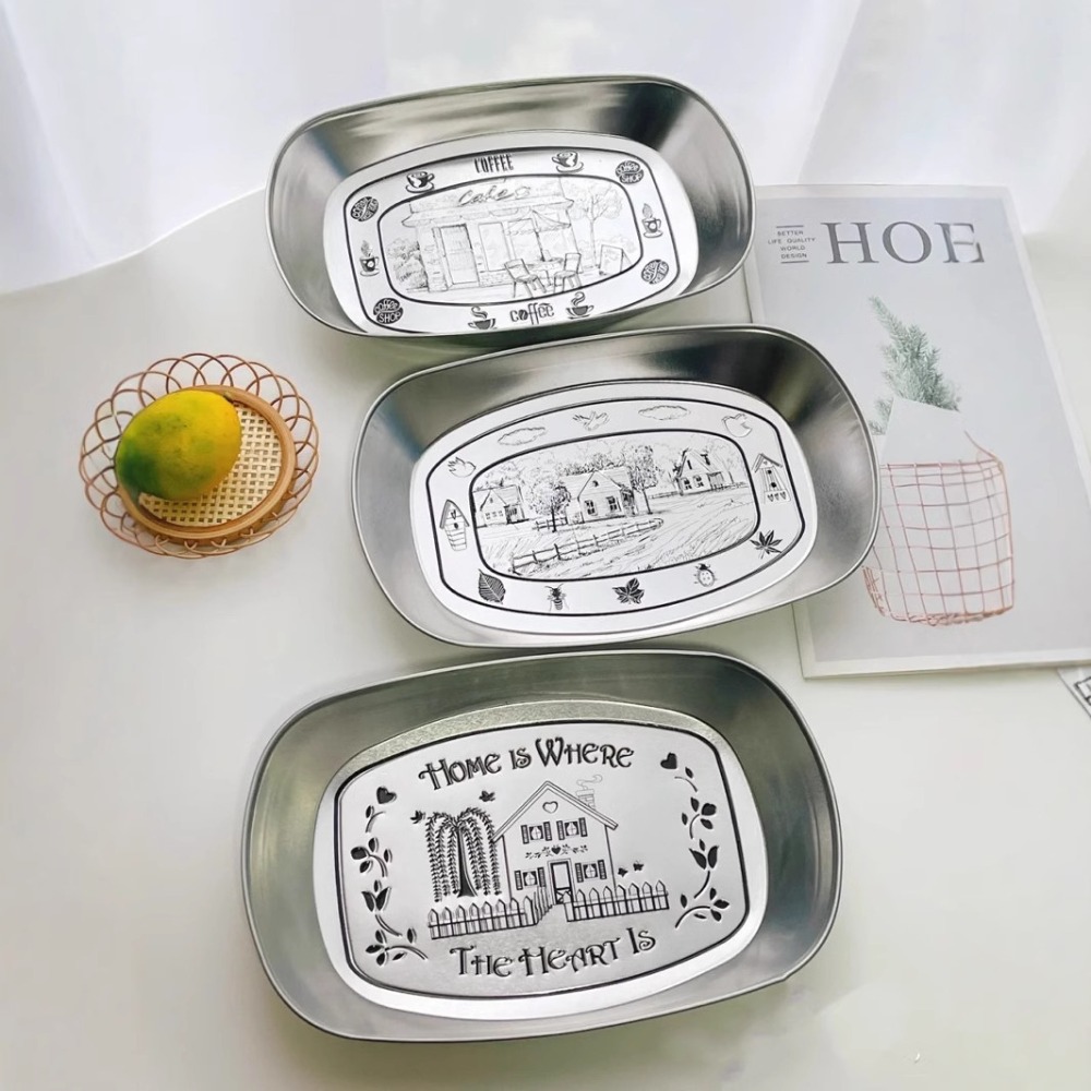 2PCS Vintage American Tin Tray - Food And Snacks For Picnic incelemesi ve fiyatı