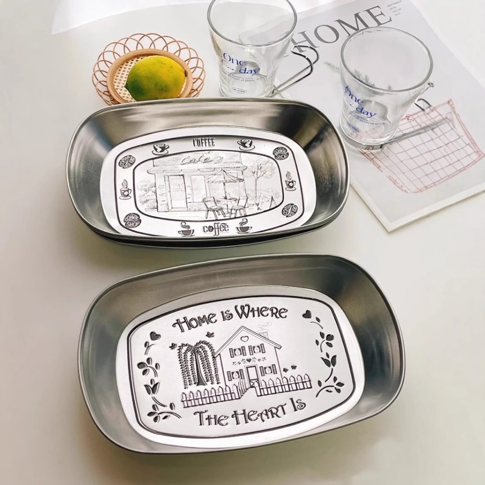 2PCS Vintage American Tin Tray - Food And Snacks For Picnic incelemesi ve fiyatı