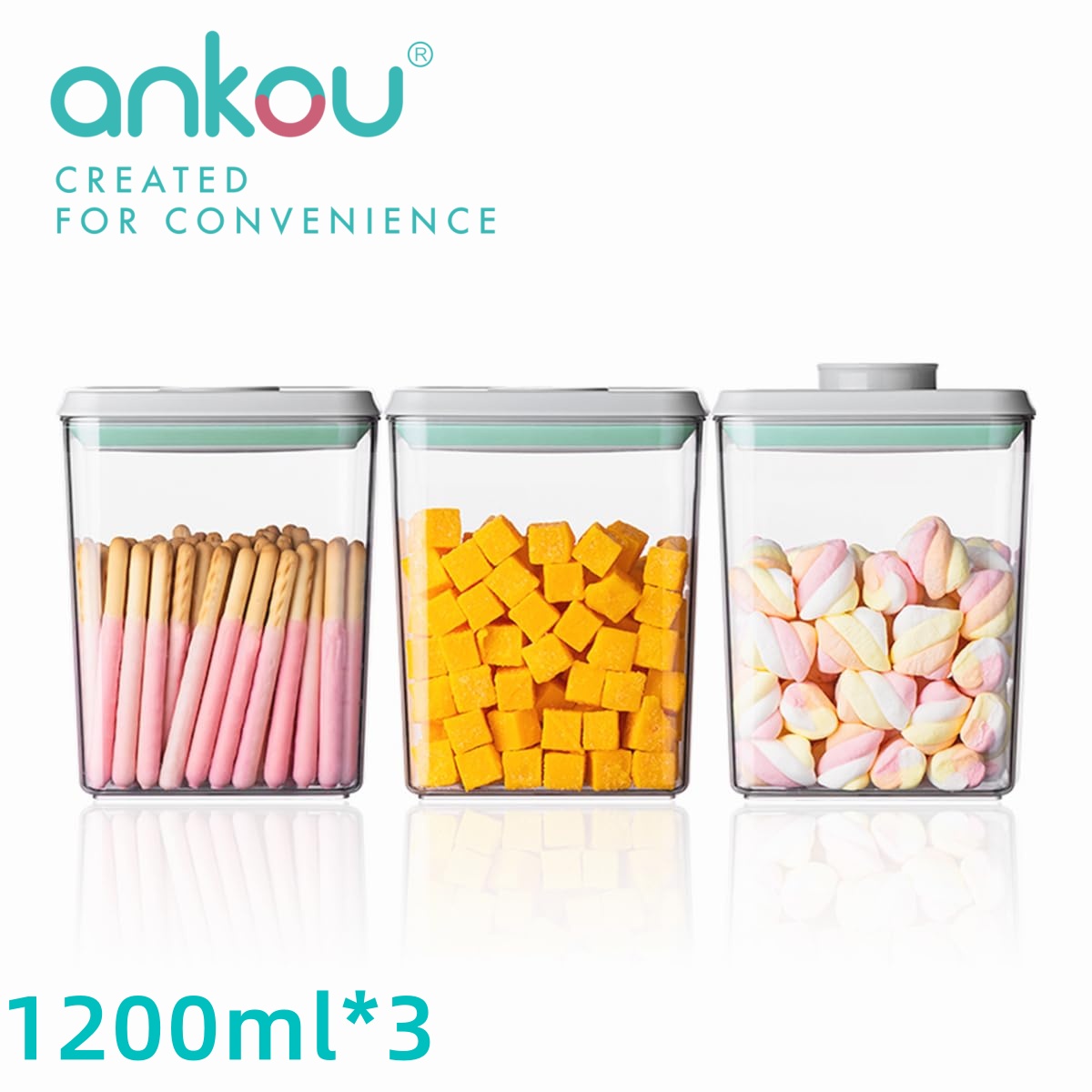 Ankou 3Pcs 1.2L Pop Airtight F - Food Snacks Wholesale incelemesi ve fiyatı