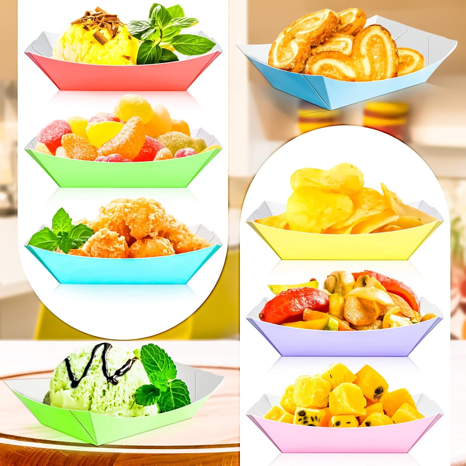 100 Pack Colorful 1/4Lb Paper  - Food Packed Snacks incelemesi ve fiyatı