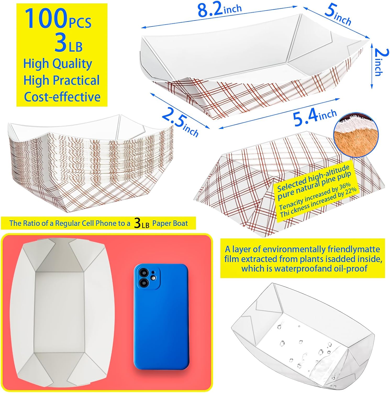 100 Pack Checkered Paper Food  - Food Packed Snacks incelemesi ve fiyatı