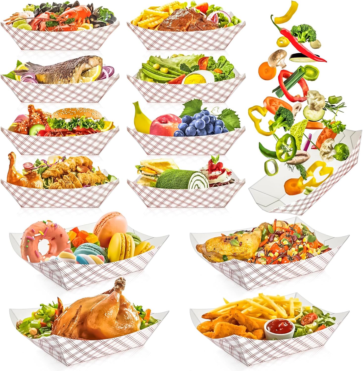 100 Pack Checkered Paper Food  - Food Packed Snacks incelemesi ve fiyatı
