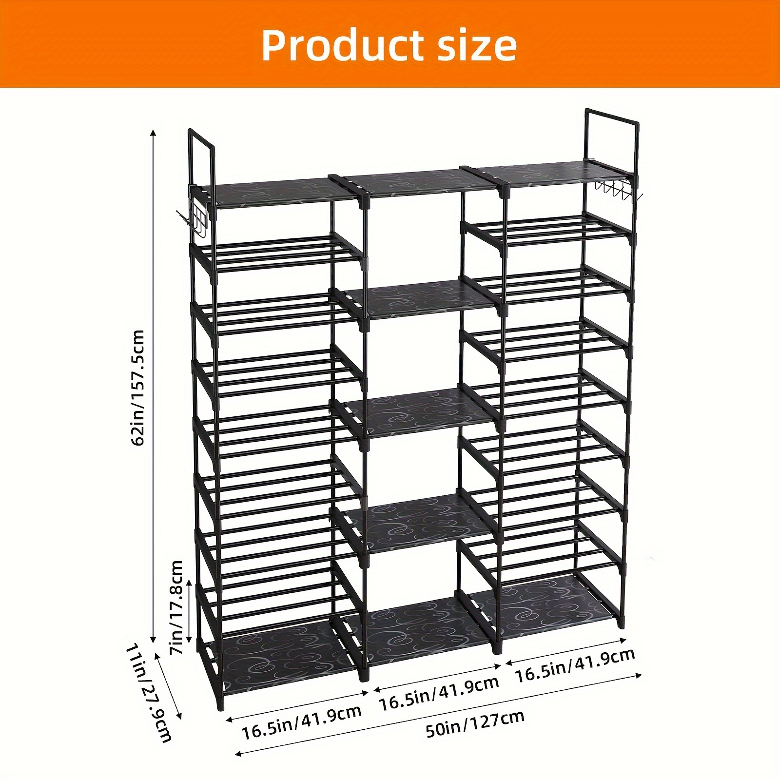 1pc 9 Tier Shoe Rack Organizer - Food X incelemesi ve fiyatı