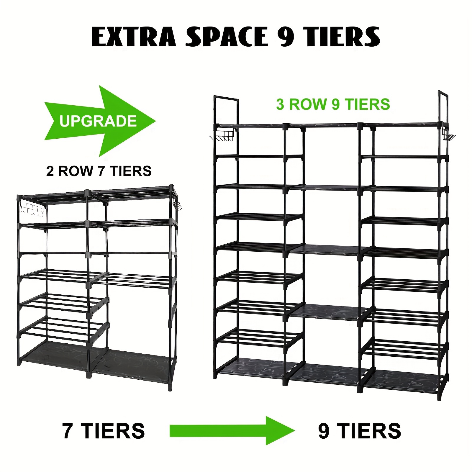 1pc 9 Tier Shoe Rack Organizer - Food X incelemesi ve fiyatı