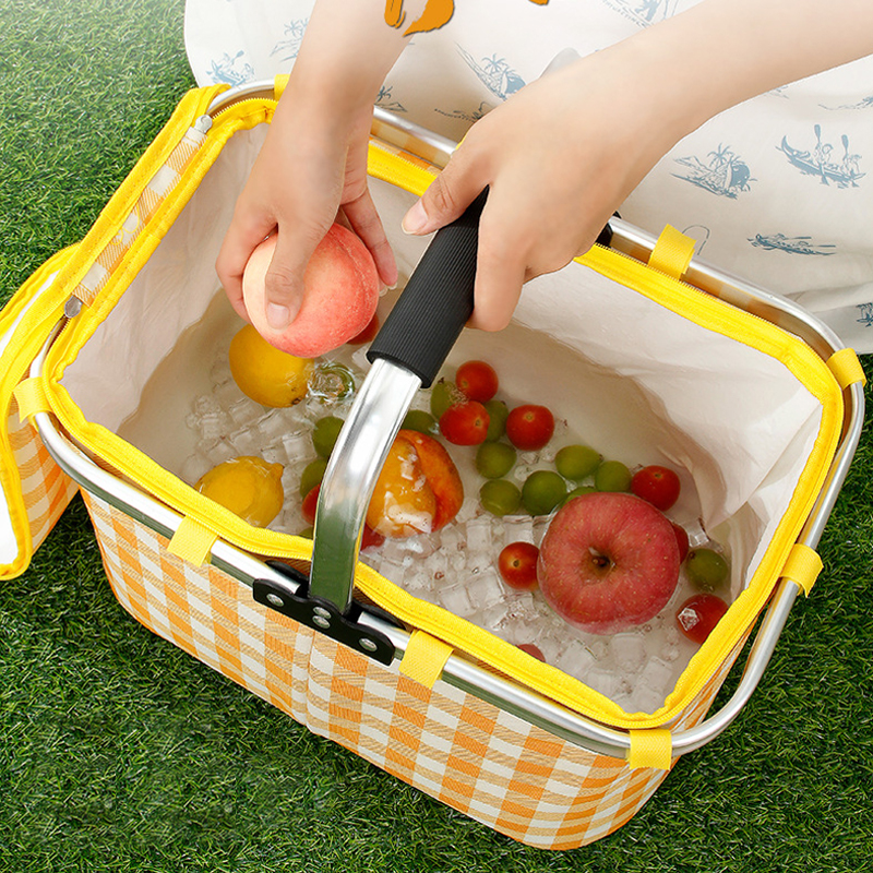 Retro Pastoral Lunch Bag Foldi - Food And Snacks For Picnic incelemesi ve fiyatı