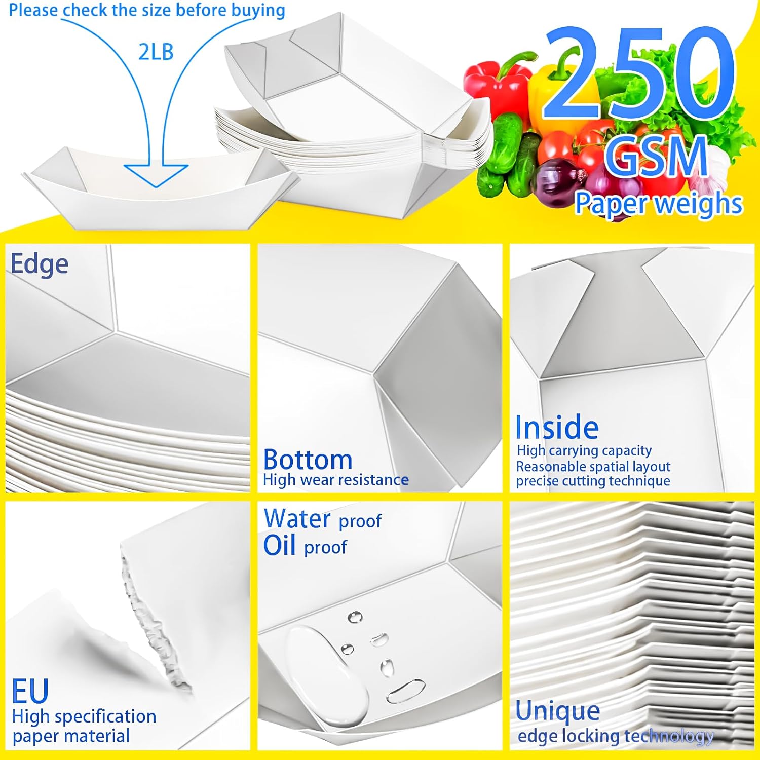 120 Pack 2lb Paper Food Boat T - Food Packed Snacks incelemesi ve fiyatı