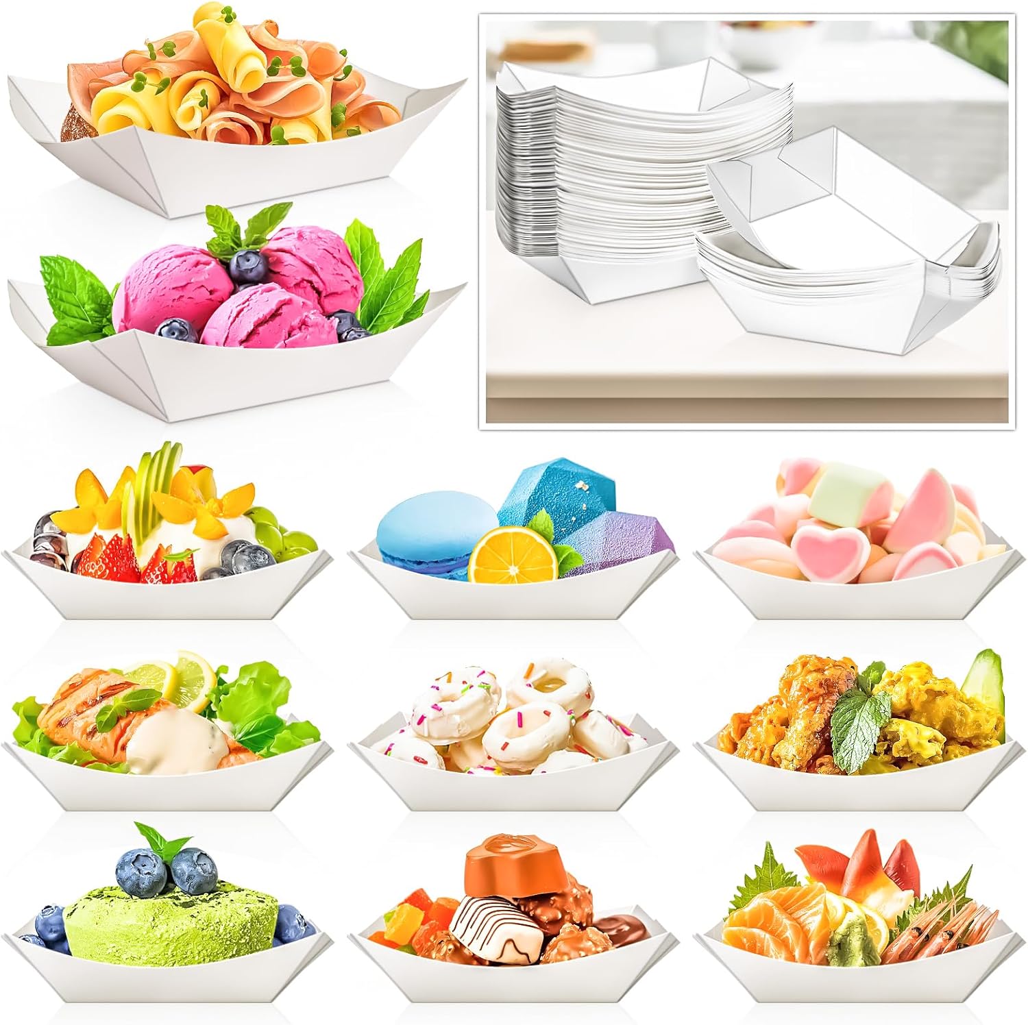 120 Pack 2lb Paper Food Boat T - Food Packed Snacks incelemesi ve fiyatı
