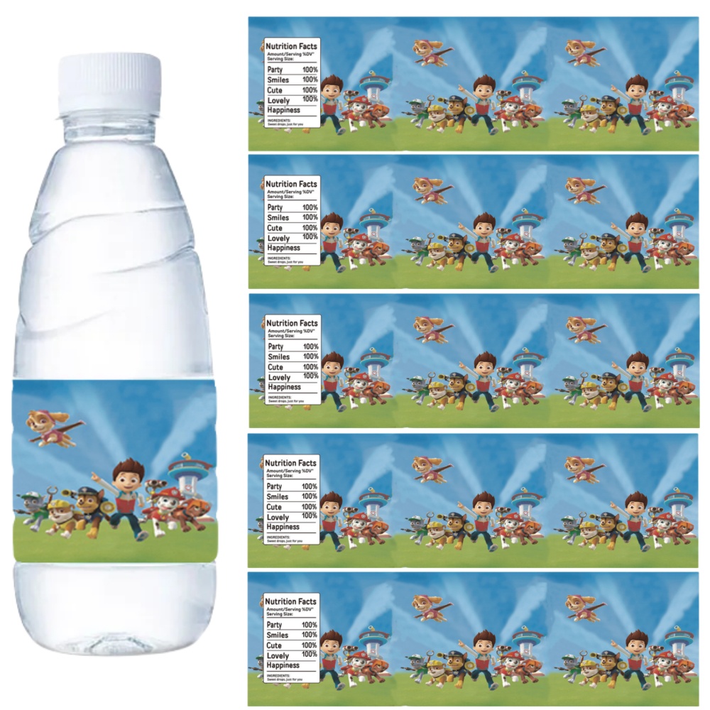 Paw Patrol Water Bottle Labels - Candy Sour Strip incelemesi ve fiyatı