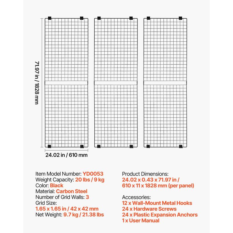 3 Packs Grid Wall Panels, 2 x  - Food X incelemesi ve fiyatı