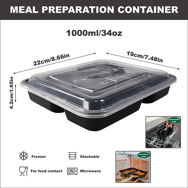 3-Compartment 34 Oz/1000 Ml, 1 - Food And Snacks For Picnic incelemesi ve fiyatı